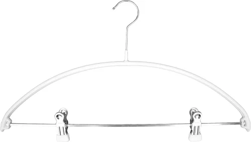 Miniatura 11 de Mawa by Reston Lloyd Percha de ropa de metal antideslizante europeo, soporte de hombro suave y clips ajustables para pantalones, 1 pieza, negro
