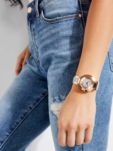 Miniatura 4 de Guess Reloj de 1417in con cristales de Swarovski plateado U1288L3