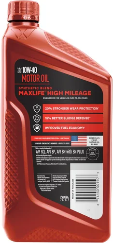 Miniatura 3 de Valvoline - Aceite de motor de mezcla sintética SAE 10W-40 de alto kilometraje, con tecnología MaxLife, 1 cuarto de galón, caja de 6