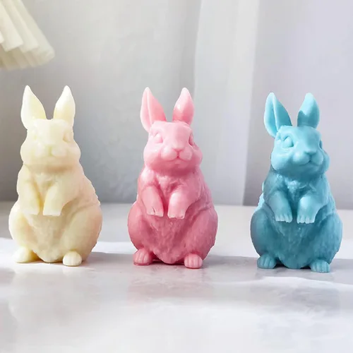 Miniatura 6 de Moldes de silicona para velas de conejo 3D, molde de fundición de resina para hacer velas, arcilla polimérica, yeso para decoración del hogar