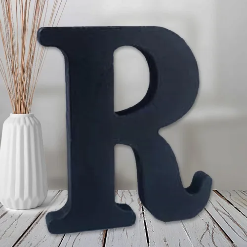 Miniatura 23 de AOCEAN Letras de madera de 6 pulgadas en negro, letra de madera sin terminar para letras decorativas de pared, letras en relieve, letrero de corte B