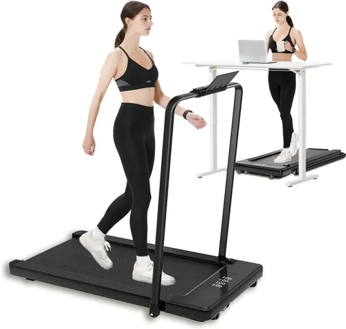 Bifanuo 2 in 1 Folding Treadmill, Smart Walking Running Machine with Bluetooth Audio Speakers, Installation-Free,Under Desk Treadmill for