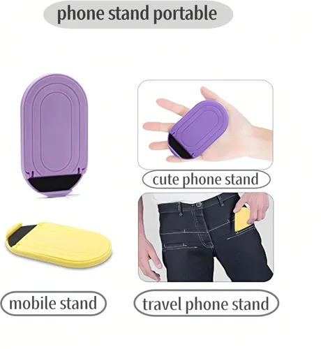Miniatura 5 de Prettyia Soporte para teléfono celular, portátil, plegable, para escritorio, ángulo ajustable, compatible con iPhone y otros teléfonos móviles