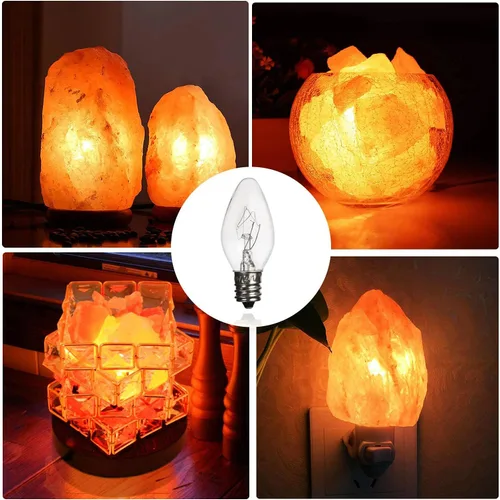 Miniatura 3 de Paquete de 6 bombillas de sal de 15 W, lámpara de sal del Himalaya, bombillas de repuesto originales E12, bombillas incandescentes de larga duración