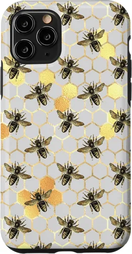 Miniatura 27 de iPhone 12 Pro Max Bumble Bee - Honeycomb Apicultor amarillo Abeja patrón caso