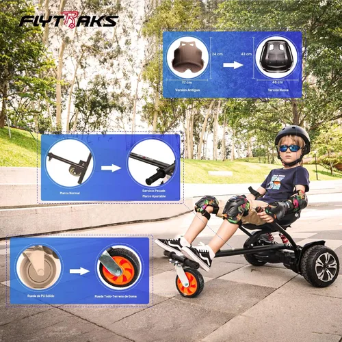 Miniatura 5 de Flytraks K2 Go Kart - Scooter autoequilibrante con absorción de impactos traseros, accesorio de asiento de scooter de equilibrio para neumáticos