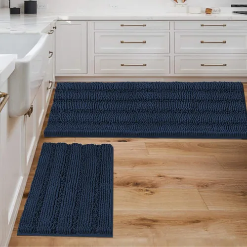 Miniatura 35 de H.VERSAILTEX - Alfombras de baño, juego de 2 piezas, alfombra de contorno para baño, juego de alfombras para inodoro, alfombra antideslizante