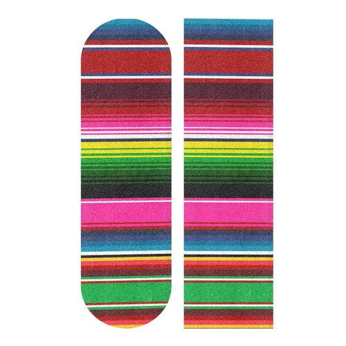 Kigai Cinta de agarre para monopatín con estampado de sarape mexicano, sin burbujas, antideslizante, papel de lija para patineta, 44 x 10 pulgadas