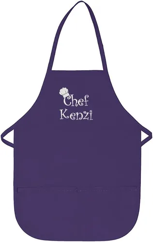 Miniatura 16 de Delantal de chef con cualquier nombre hecho en los Estados Unidos, bordado de primera calidad, para niños, niñas, niños, diversión en la cocina