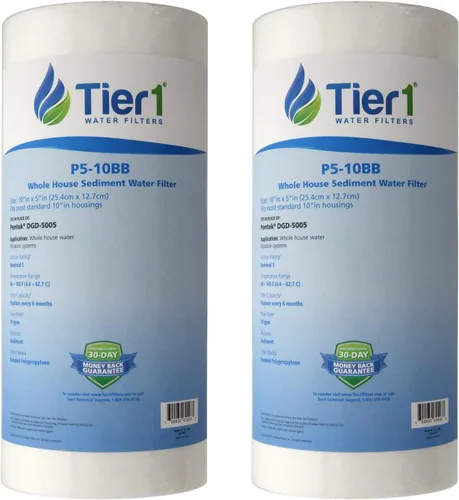 Miniatura 25 de Tier1 Filtro de agua de 1 micrón de 10 x 4.5 pulgadas Filtro de agua de sedimentos de polipropileno hilado para toda la casa Reemplazo