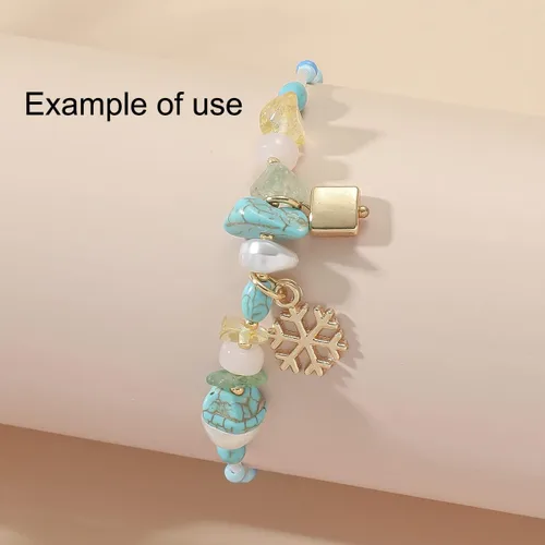 Miniatura 6 de Julie Wang 100 Grams Snowflake Charms for Christmas New Year Jewelry Making Necklace Earring Bracelet Keychain Pendant Craft DIY Finding