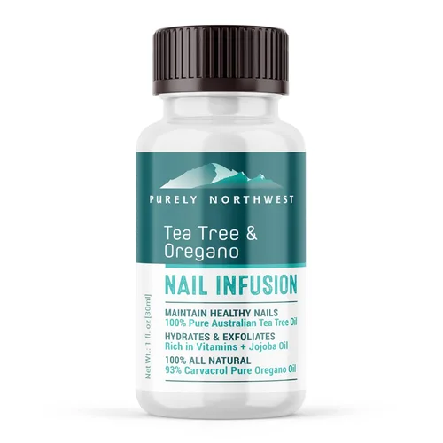 Solución de uñas de hongos 100% natural extra fuerte para uñas de los pies y las uñas: renueva uñas gruesas, rotas y descoloridas hechas por Purely
