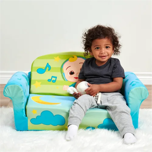 Miniatura 6 de Marshmallow Furniture, Sofá de Juego Cocomelon 3 en 1 para Dormir, Tumbona Convertible para Niños, Sofá Cama y Colchón para Siesta de Espuma