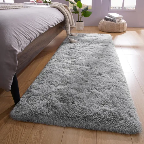 YJ.GWL Alfombras de pasillo para pasillo, 2 x 4, lavables, pequeñas, color gris, para sala de estar, dormitorio, alfombra suave y esponjosa para