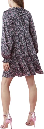 Miniatura 3 de BCBGeneration Vestido de manga larga y acampanado para mujer con cuello alto
