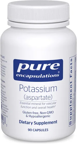 Pure Encapsulations Potasio (aspartato) | Suplemento hipoalergénico para apoyar los nervios, los músculos, el flujo sanguíneo y la salud