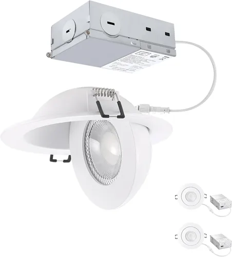 Miniatura 12 de POPANU Gimbal Luz LED Empotrada - 4 Pulgadas Negro 9W Rotación 360° Direccional Ajustable Eyeball Techo Inclinado Iluminación Empotrada 4 pulgadas