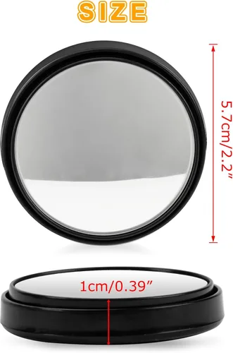 Miniatura 6 de Espejo retrovisor convexo redondo de vidrio HD de 2 pulgadas con marco, espejo de punto ciego para automóvil, gran angular de 360 grados con parte