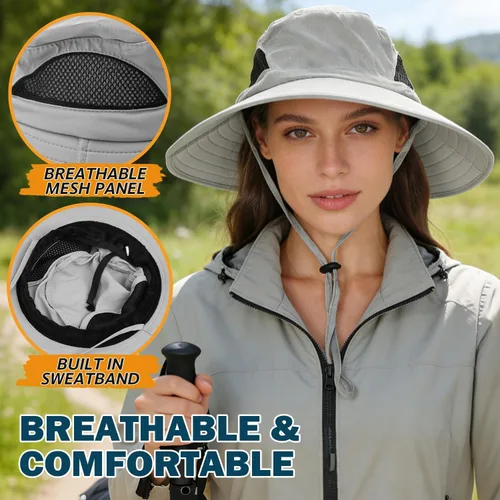 Miniatura 3 de EINSKEY Sombrero de sol unisex clásico Sombrero de sol impermeable con tapa abatible