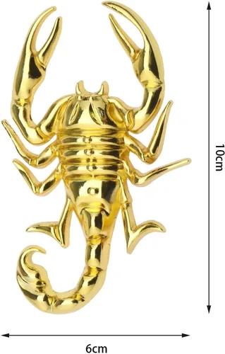 Miniatura 5 de 1 par de calcomanías de metal de escorpión 3D para automóvil, impermeable, antioxidante, decoración decorativa, emblema para motocicleta, aleación