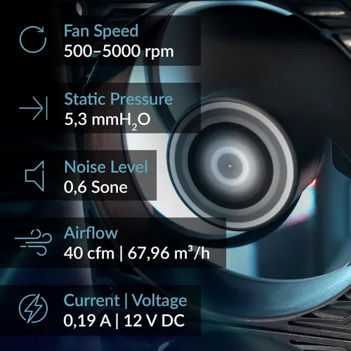 Miniatura 2 de ARCTIC P8 Max - Ventilador de PC, ventilador de carcasa de alto rendimiento de 3.150 in, ventilador de servidor, controlado por PWM de 500 a 5000