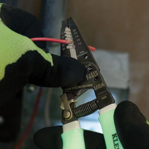 Miniatura 7 de Klein Tools 11055GLW Pelacables/cortador, fabricado en Estados Unidos, pelador/cortador Klein-Kurve, sólido de 10-18 AWG, cable trenzado de 12-20