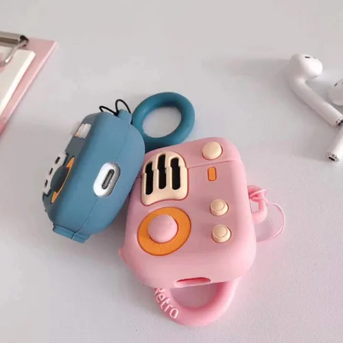 Miniatura 6 de Funda 3D de radio retro compatible con AirPods 2 y 1, divertida funda Kawaii de silicona de dibujos animados para AirPod 1/2