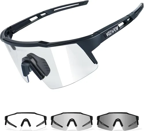 Miniatura 7 de Photochromic Sports Sunglasses XL for Men Women, TR90 Frame Cycling Glasses for Baseball, Running, Hiking B5-Gris