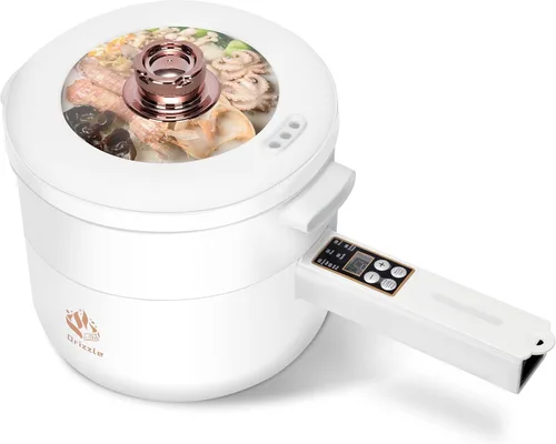 Miniatura 8 de Drizzle Olla Caliente Eléctrica con Vaporizador 1.8L Multifuncional Antiadherente para Oficina y Dormitorio Cocina Portátil Olla de Ramen