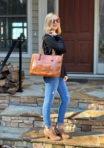 Miniatura 2 de Bolso de hombro para mujer S-ZONE, de estilo clásico y cuero, versión mejorada.
