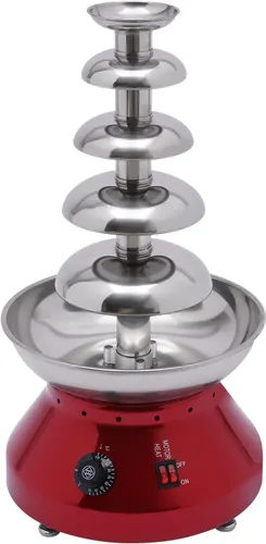 Miniatura 8 de CNCEST Fuente de chocolate, torre comercial de fondue de chocolate caliente de 110 V, 230 W, 5 niveles, 7 libras, 3 L, gran capacidad, máquina