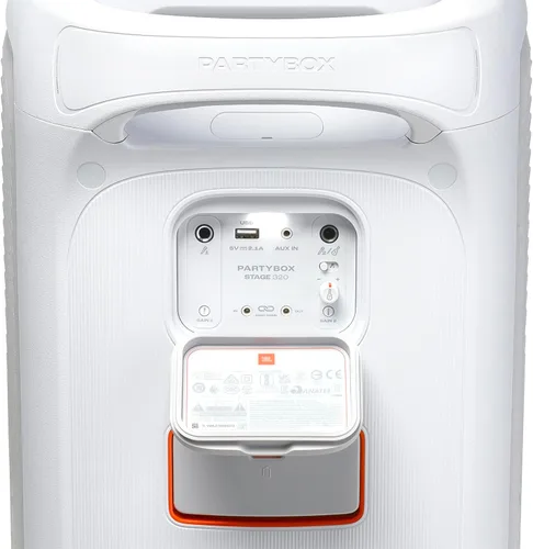 Miniatura 2 de JBL PartyBox Stage 320 - Altavoz portátil para fiestas con mango telescópico y ruedas anchas y resistentes, potente sonido JBL Pro, espectáculo