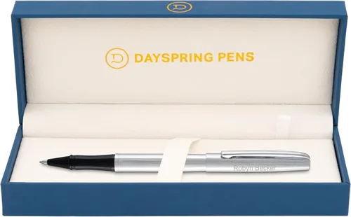 Dayspring Pens Richmond - Bolígrafo de punta redonda, acabado cromado, grabado personalizado: graduación, nuevo trabajo, promoción u regalo de