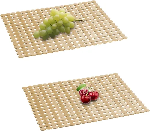 Paquete de 2 alfombrillas para fregadero de cocina para fregaderos de acero inoxidable/cerámica, protectores ecológicos de PVC para la parte Bronce