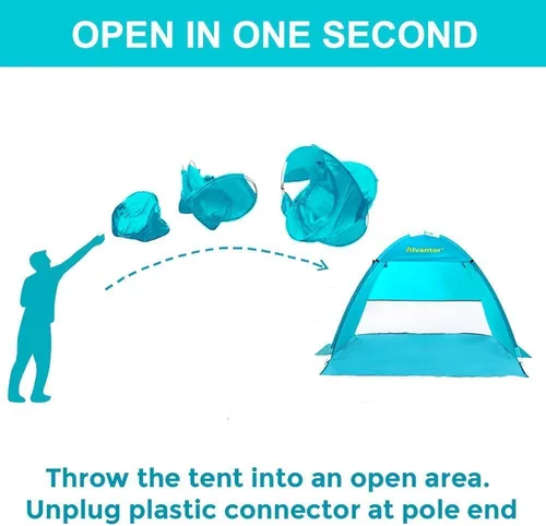 Miniatura 3 de Alvantor® Beach Tent Beach Umbrella Outdoor Sun Shelter Cabana Automatic Instant Pop-Up UPF 50+ Portable Beach Shade Camping Fishing Hiking Canopy