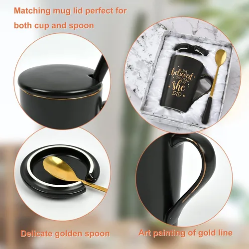 Miniatura 5 de Maustic Taza She Believed She Could So She Did, regalos de graduación para ella, tazas de café para mujeres, regalos motivacionales inspiradores