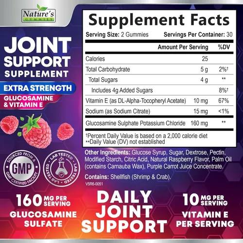 Miniatura 2 de Suplemento de apoyo articular – Gomitas de glucosamina extra fuerte que apoya la salud de las articulaciones y la flexibilidad para la espalda