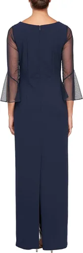 Miniatura 2 de Alex Evenings Vestido largo recto para mujer con escote ilusión (Petite y Regular)