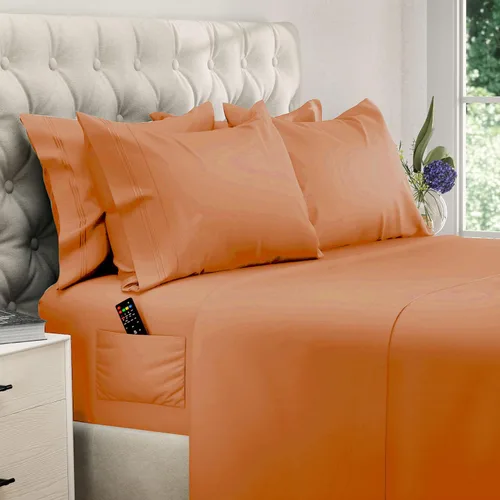 Miniatura 25 de DREAMCARE Juego de sábanas California King, 6 piezas, sábanas refrescantes para cama, sábanas Cal King de hasta 21 pulgadas de profundidad, 02