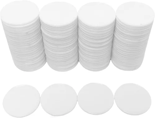 SmartDealsPro Juego de 100 contadores de aprendizaje de plástico opaco de 1 pulgada Mini fichas de juego de fichas de póquer con caja de Blanco