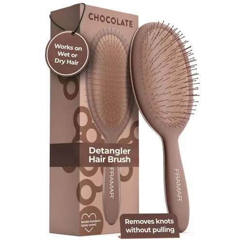Miniatura 10 de FRAMAR Cepillo para desenredar el cabello morado, cepillo desenredante para mujeres, cepillo para cabello mojado para niñas, cepillo desenredante
