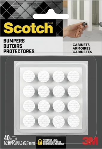Miniatura 9 de Scotch Almohadillas adhesivas negras para parachoques, 40 unidades, almohadillas de goma autoadhesivas redondas de 3/8 pulgadas, parachoques de goma