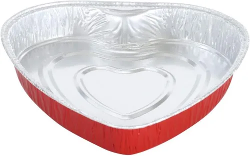 Miniatura 10 de KitchenDance - Molde de aluminio desechable en forma de corazón con tapa de cúpula a presión, sartén de papel de aluminio de 8 pulgadas perfecto