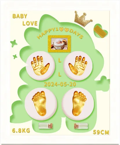 Miniatura 7 de MCstars Kit personalizado de mano y huella de bebé, pies de recuerdo y huellas de manos para recién nacidos, regalo para baby shower, Navidad