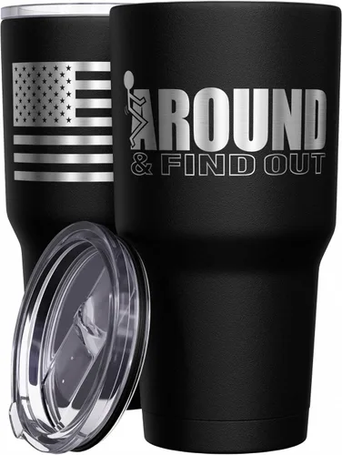 Miniatura 20 de We The People Holsters - Momma Bear - Vaso de café - Taza de viaje de café con bandera americana - Vaso grabado - Vaso termo doble - 30 onzas