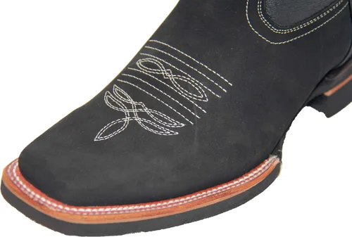 Miniatura 3 de Botas vaqueras de cuero para hombre con puntera cuadrada Western Rodeo