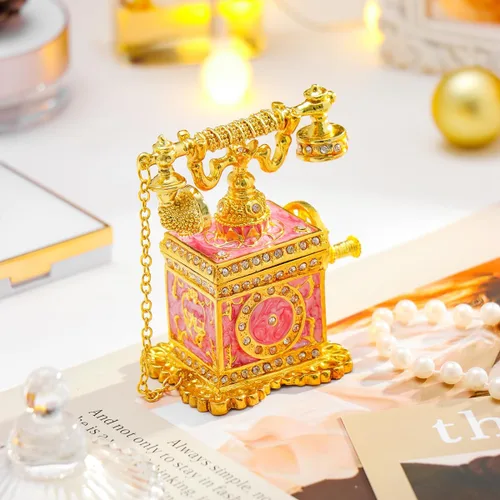 Miniatura 46 de QIFU Caja de baratija pintada a mano con bisagras, regalo único para la familia