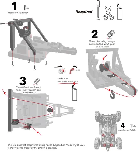 Miniatura 4 de Piezas de actualización de auxilio para FCX24 Power Wagon RC Crawler Truck Bed(NO camión incluido) - Negro