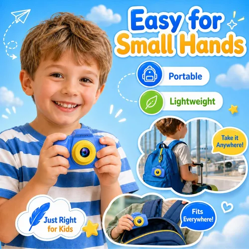 Miniatura 8 de Desuccus Cámara para niños, juguetes de Navidad y cumpleaños para niños y niñas, juguetes para niños de 3, 4, 5, 6, 7, 8, 9 años, cámara de video