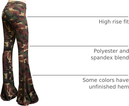 Miniatura 126 de ShopMyTrend - Pantalones de yoga largos con piernas anchas y acampanadas estilo palazzo, con cintura alta, para mujer